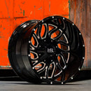 22x10 Hardrock Destroyer Gloss Black Milled 8x165.1 ET-25 wheel/rim