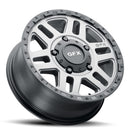 17x8 G-FX MV2 Matte Grey w/ Matte Black Lip 5x130 ET60 wheel/rim-2