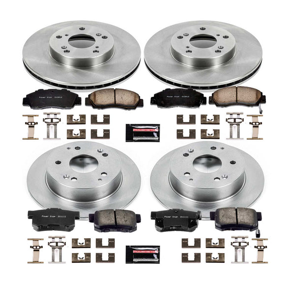 PowerStop OE Stock Replacement Low-Dust Ceramic Brake Pad and Rotor Kit