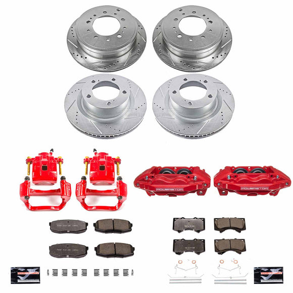 PowerStop Z36 Truck and SUV Ceramic Brake Pad, Drilled & Slotted Rotor, and Cali