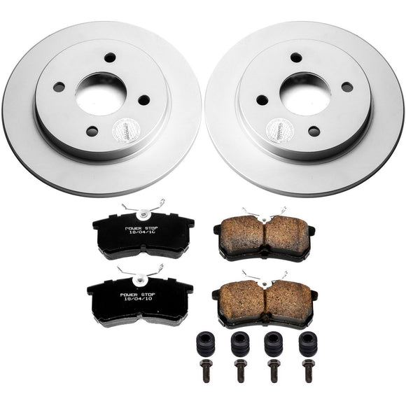PowerStop Genuine Geomet Coated Rotor and Low-Dust Ceramic Brake Pad Kit