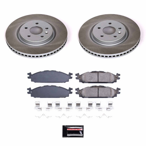 PowerStop Semi-Coated Rotor and Low-Dust Ceramic Brake Pad Kit