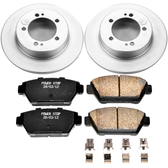 PowerStop Genuine Geomet Coated Rotor and Low-Dust Ceramic Brake Pad Kit