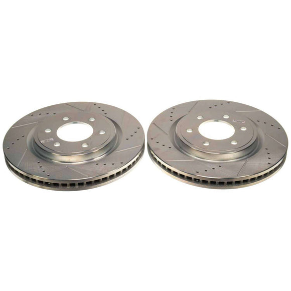 PowerStop Evolution Drilled Slotted Rotors Pair Front For Ford F-150