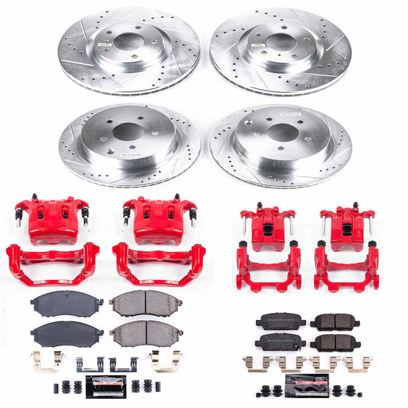 PowerStop Z23 Daily Driver Carbon-Fiber Ceramic Pads Drilled & Slotted Rotor & C