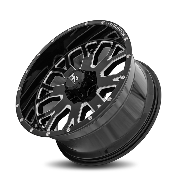 20x10 Hardrock Slammer XPosed Gloss Black Milled 6x139.7 ET-19 wheel/rim