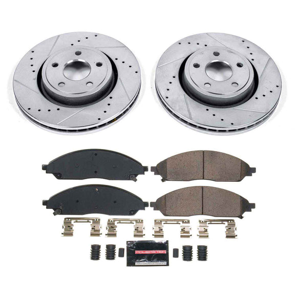 PowerStop Z23 Daily Driver Carbon-Fiber Ceramic Brake Pad and Drilled & Slotted
