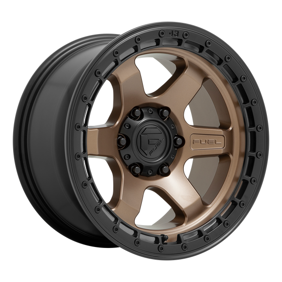 18X9 Fuel D751 BLOCK Matte Bronze With Black Ring 6X114.3 ET20 wheel/rim
