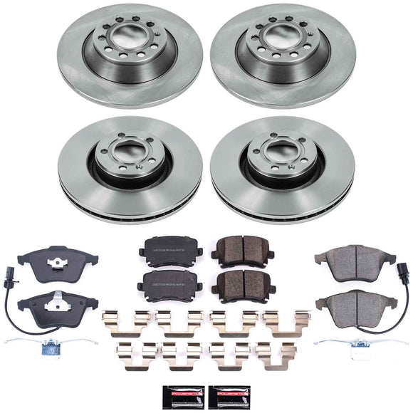 PowerStop OE Stock Replacement Low-Dust Ceramic Brake Pad and Rotor Kit