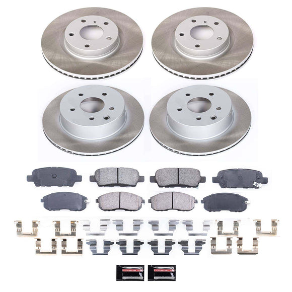 PowerStop Semi-Coated Rotor and Low-Dust Ceramic Brake Pad Kit