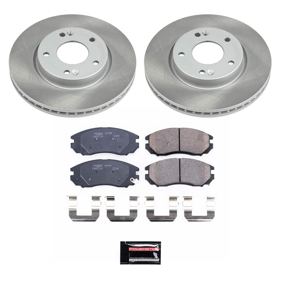 PowerStop Semi-Coated Rotor and Low-Dust Ceramic Brake Pad Kit