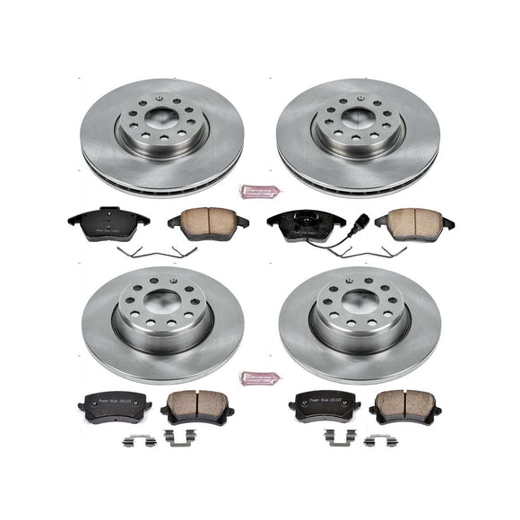 PowerStop OE Stock Replacement Low-Dust Ceramic Brake Pad and Rotor Kit