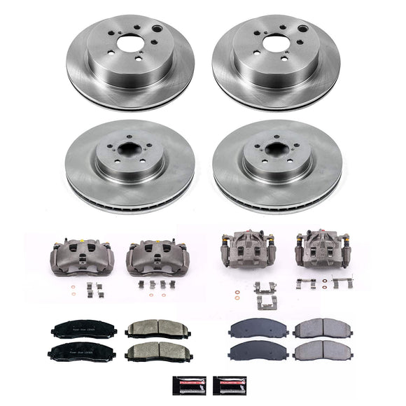 PowerStop OE Stock Replacement Low-Dust Ceramic Brake Pad, Rotor and Caliper Kit