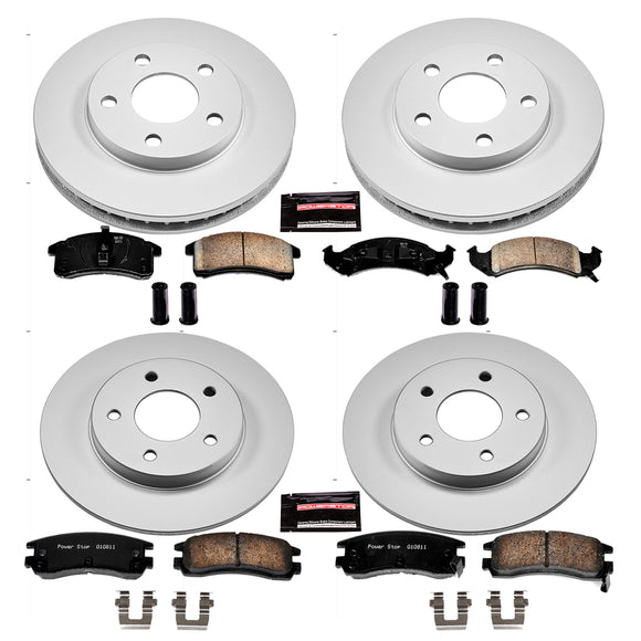 PowerStop Genuine Geomet Coated Rotor and Low-Dust Ceramic Brake Pad Kit