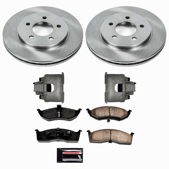 PowerStop OE Stock Replacement Low-Dust Ceramic Brake Pad, Rotor and Caliper Kit
