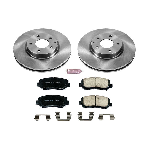 PowerStop OE Stock Replacement Low-Dust Ceramic Brake Pad and Rotor Kit