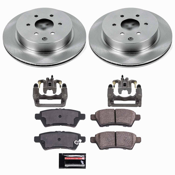 PowerStop OE Stock Replacement Low-Dust Ceramic Brake Pad, Rotor and Caliper Kit