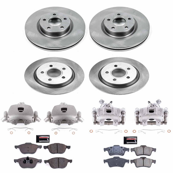PowerStop OE Stock Replacement Low-Dust Ceramic Brake Pad, Rotor and Caliper Kit