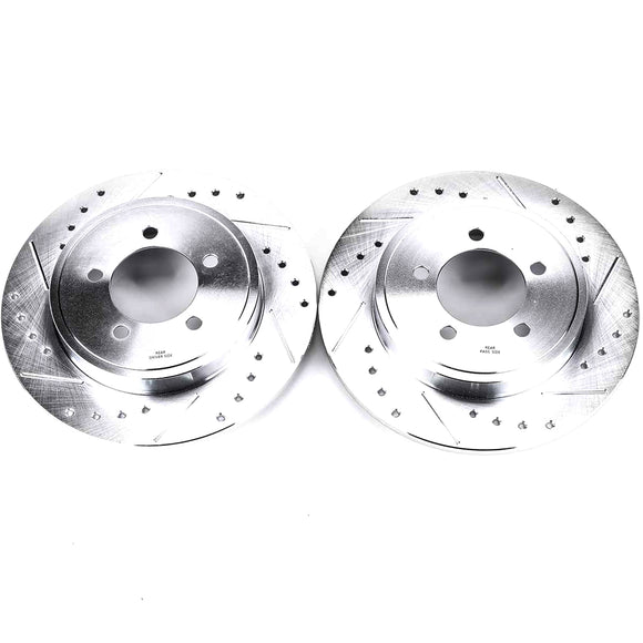 PowerStop Evolution Drilled Slotted Rotors Pair Rear For Ford Explorer