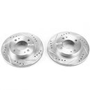 PowerStop Evolution Drilled Slotted Rotors Pair Front For Mitsubishi Mirage