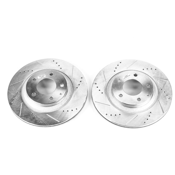 PowerStop Evolution Drilled Slotted Rotors Pair Rear For Mazda RX-8