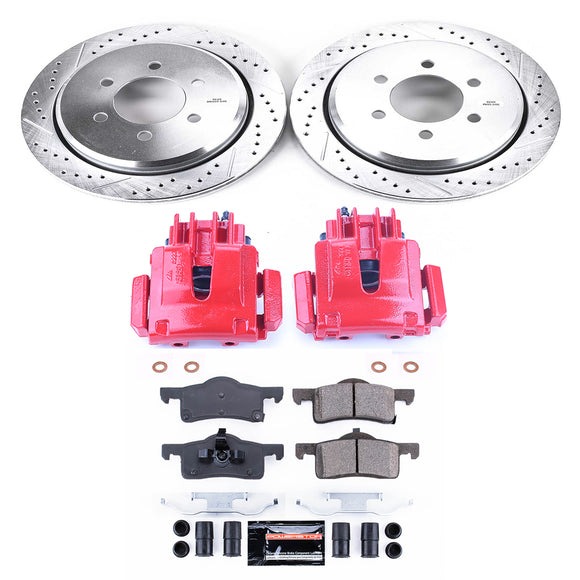 PowerStop Z23 Daily Driver Carbon-Fiber Ceramic Pads Drilled & Slotted Rotor & C