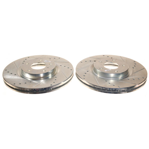 PowerStop Evolution Drilled Slotted Rotors Pair Front For INFINITI G35