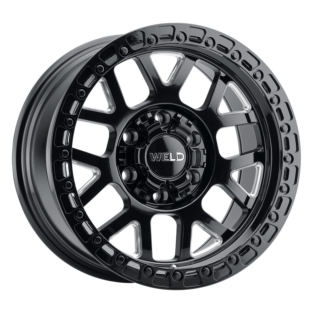 17x9 WELD Off-Road Cinch Black Milled 6x135 6x139.7 6x5.5 ET-12 Wheel Rim