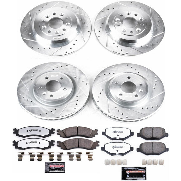 PowerStop Z36 Carbon-Fiber Ceramic Brake Pad with Drilled and Slotted Rotor Kit