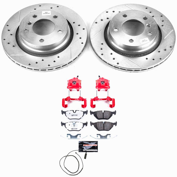 PowerStop Z26 Street Performance Ceramic Brake Pad, Drilled Slotted Rotor, and C