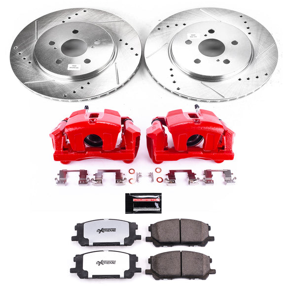 PowerStop Z36 Truck and SUV Ceramic Brake Pad, Drilled & Slotted Rotor, and Cali
