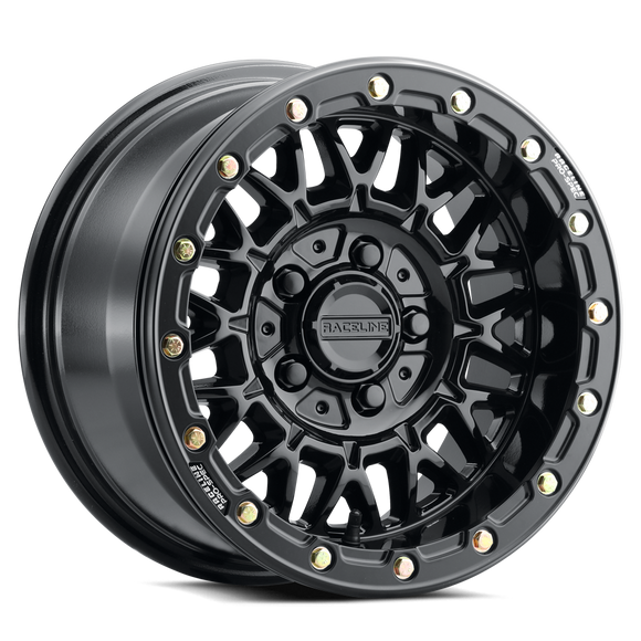 15x7 Raceline A15GB Omega Gloss Black 5x114.3 ET25 CB68 Wheel