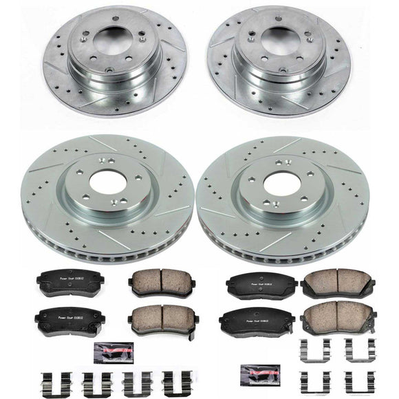 PowerStop Z23 Daily Driver Carbon-Fiber Ceramic Brake Pad and Drilled & Slotted