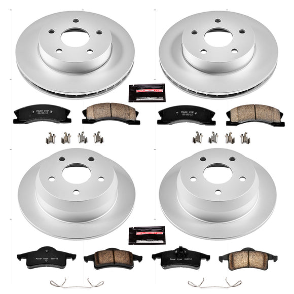 PowerStop Genuine Geomet Coated Rotor and Low-Dust Ceramic Brake Pad Kit