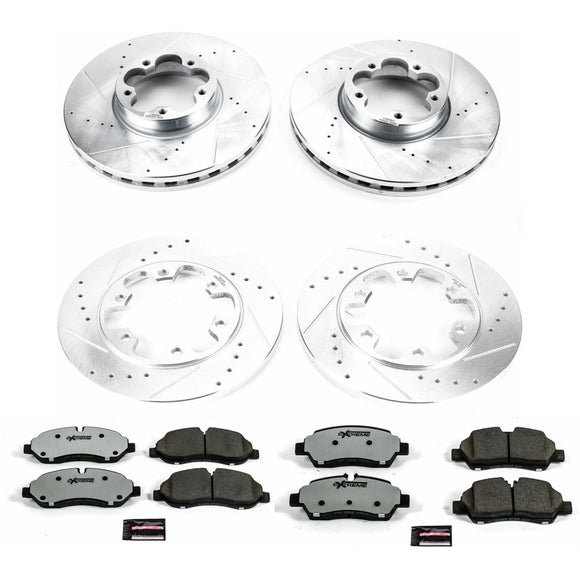 PowerStop Z36 Carbon-Fiber Ceramic Brake Pad with Drilled and Slotted Rotor Kit