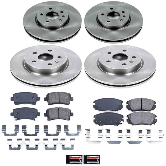 PowerStop OE Stock Replacement Low-Dust Ceramic Brake Pad and Rotor Kit
