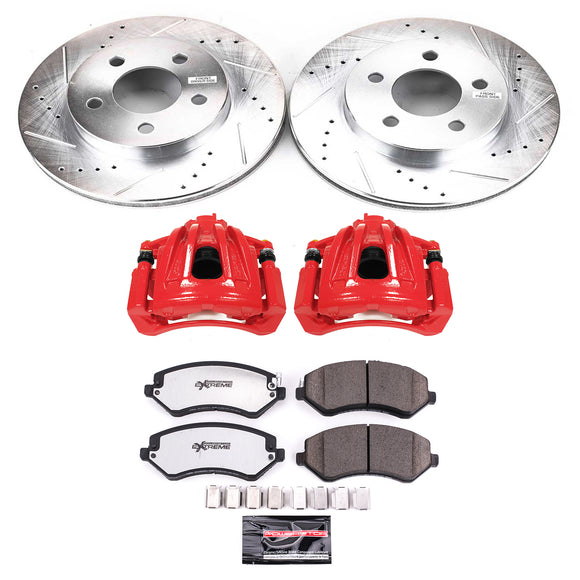 PowerStop Z36 Truck and SUV Ceramic Brake Pad, Drilled & Slotted Rotor, and Cali