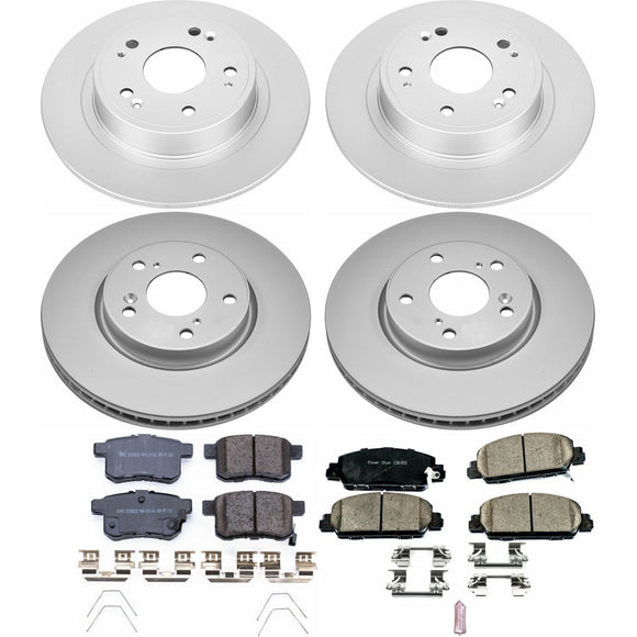 PowerStop Genuine Geomet Coated Rotor and Low-Dust Ceramic Brake Pad Kit