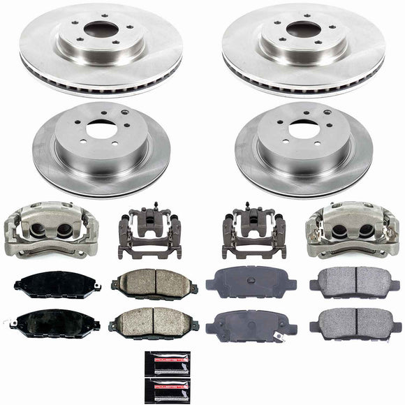 PowerStop OE Stock Replacement Low-Dust Ceramic Brake Pad, Rotor and Caliper Kit