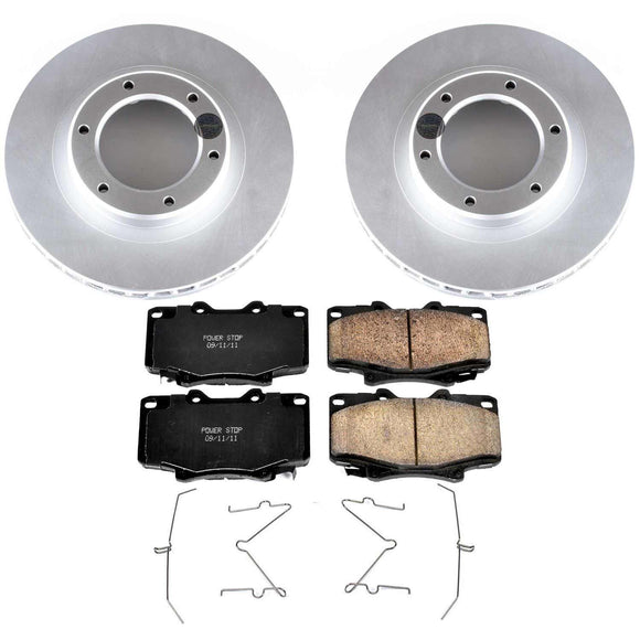 PowerStop Genuine Geomet Coated Rotor and Low-Dust Ceramic Brake Pad Kit