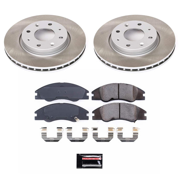 PowerStop Semi-Coated Rotor and Low-Dust Ceramic Brake Pad Kit