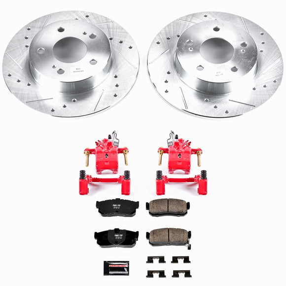 PowerStop Z23 Daily Driver Carbon-Fiber Ceramic Pads Drilled & Slotted Rotor & C