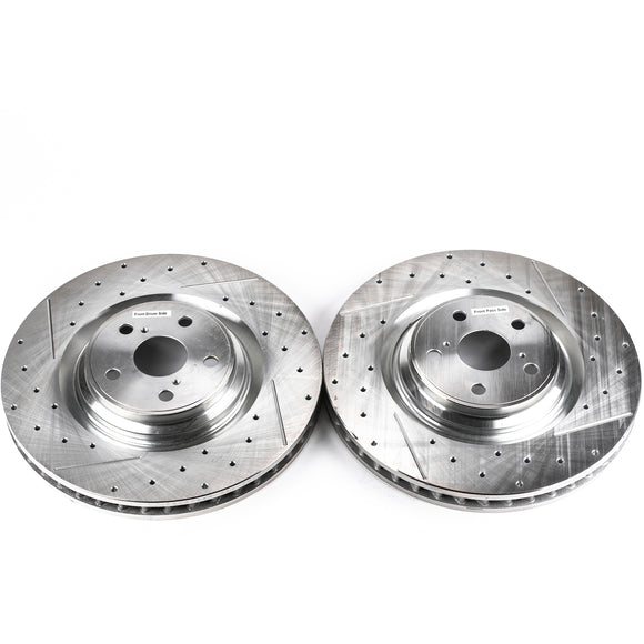 PowerStop Evolution Drilled Slotted Rotors Pair Front For Lexus LS460