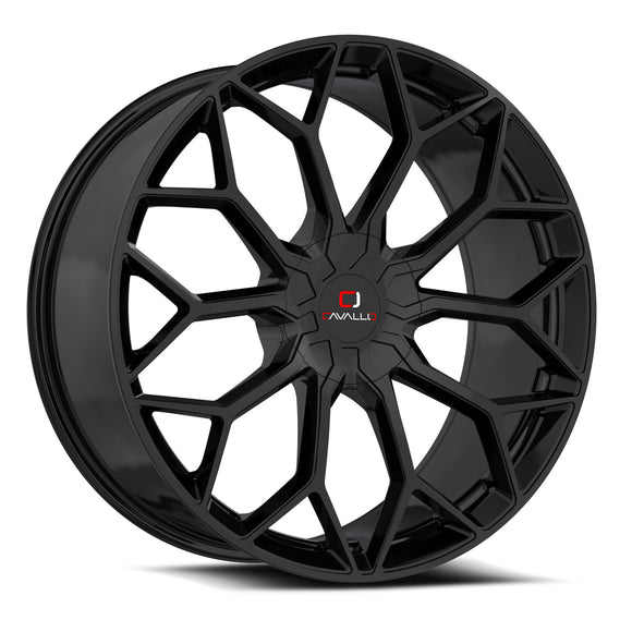 22X8.5 Cavallo CLV-44 Gloss Black 5x112/114.3 ET38 wheel/rim