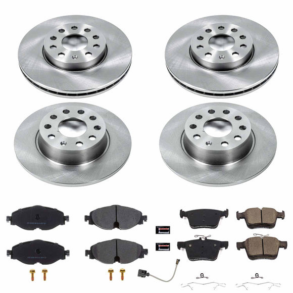PowerStop OE Stock Replacement Low-Dust Ceramic Brake Pad and Rotor Kit