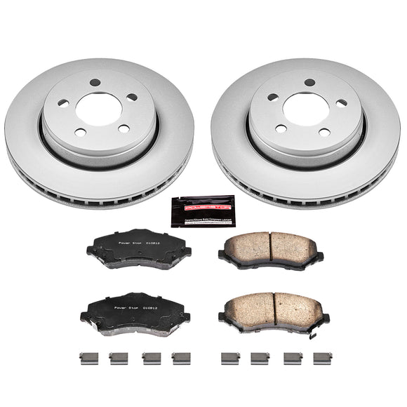 PowerStop Genuine Geomet Coated Rotor and Low-Dust Ceramic Brake Pad Kit