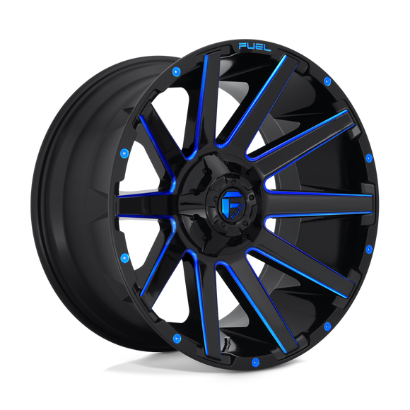 20x10 Fuel Off-Road D644 Contra Gloss Black Blue Tinted Clear 6x135 ET-19 Wheel