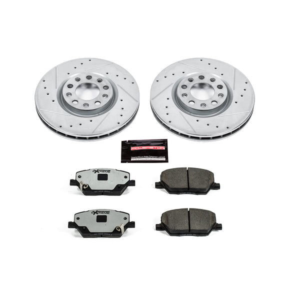 PowerStop Z36 Carbon-Fiber Ceramic Brake Pad with Drilled and Slotted Rotor Kit