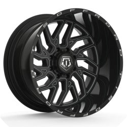 22x12 TIS 544BM Black & Milled 5x127 5x139.7 5x5 5x5.5 ET-44 Wheel Rim