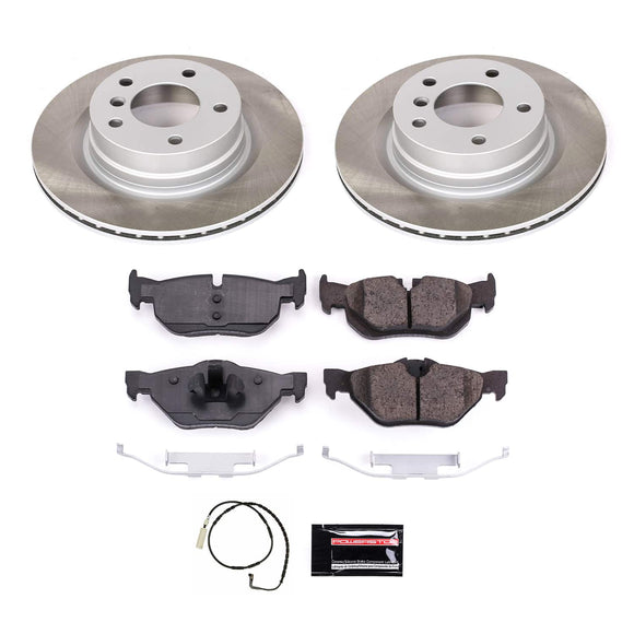PowerStop Semi-Coated Rotor and Low-Dust Ceramic Brake Pad Kit